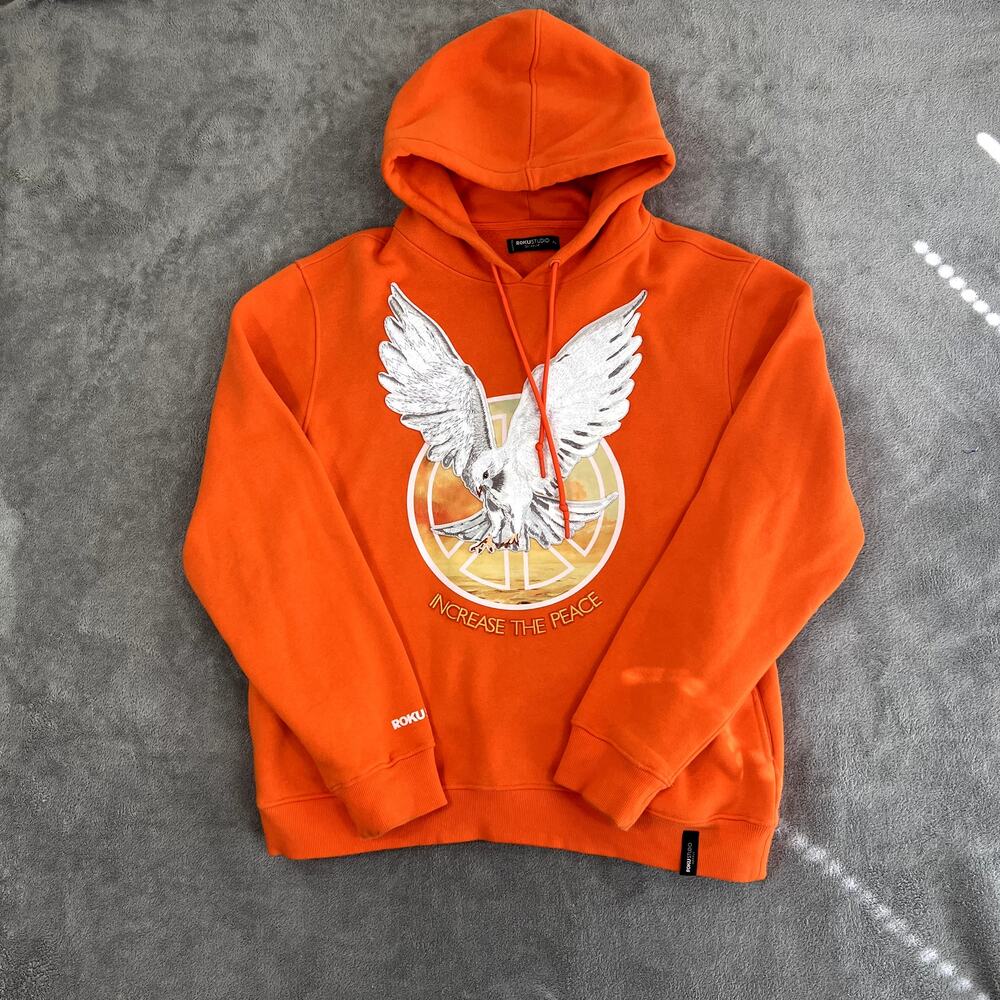 Roku Studio Hoodie XL Graphic Streetwear Pullover Urban Hip Hop Y2K Style